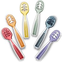 NumNum Pre-Spoon GOOtensils | Baby Spoon Set (Stage 1 + Stage 2) | BPA Free Silicone Self Feeding Toddler Utensils | For...